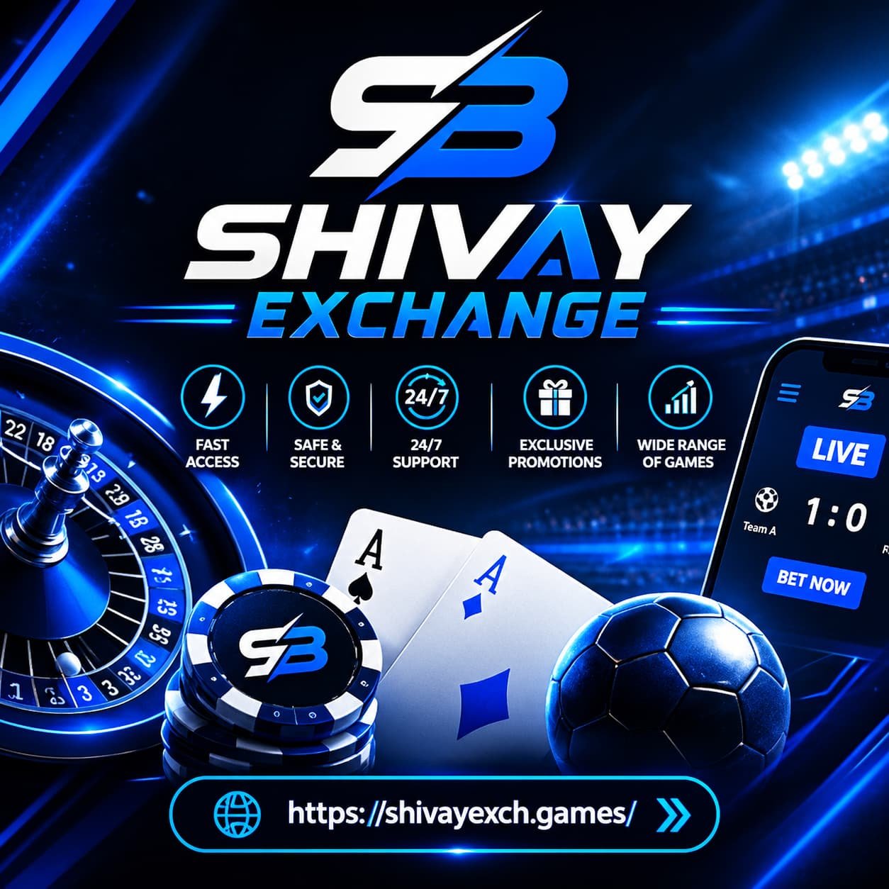 Shivay Exchange promotional banner with Register Now button
